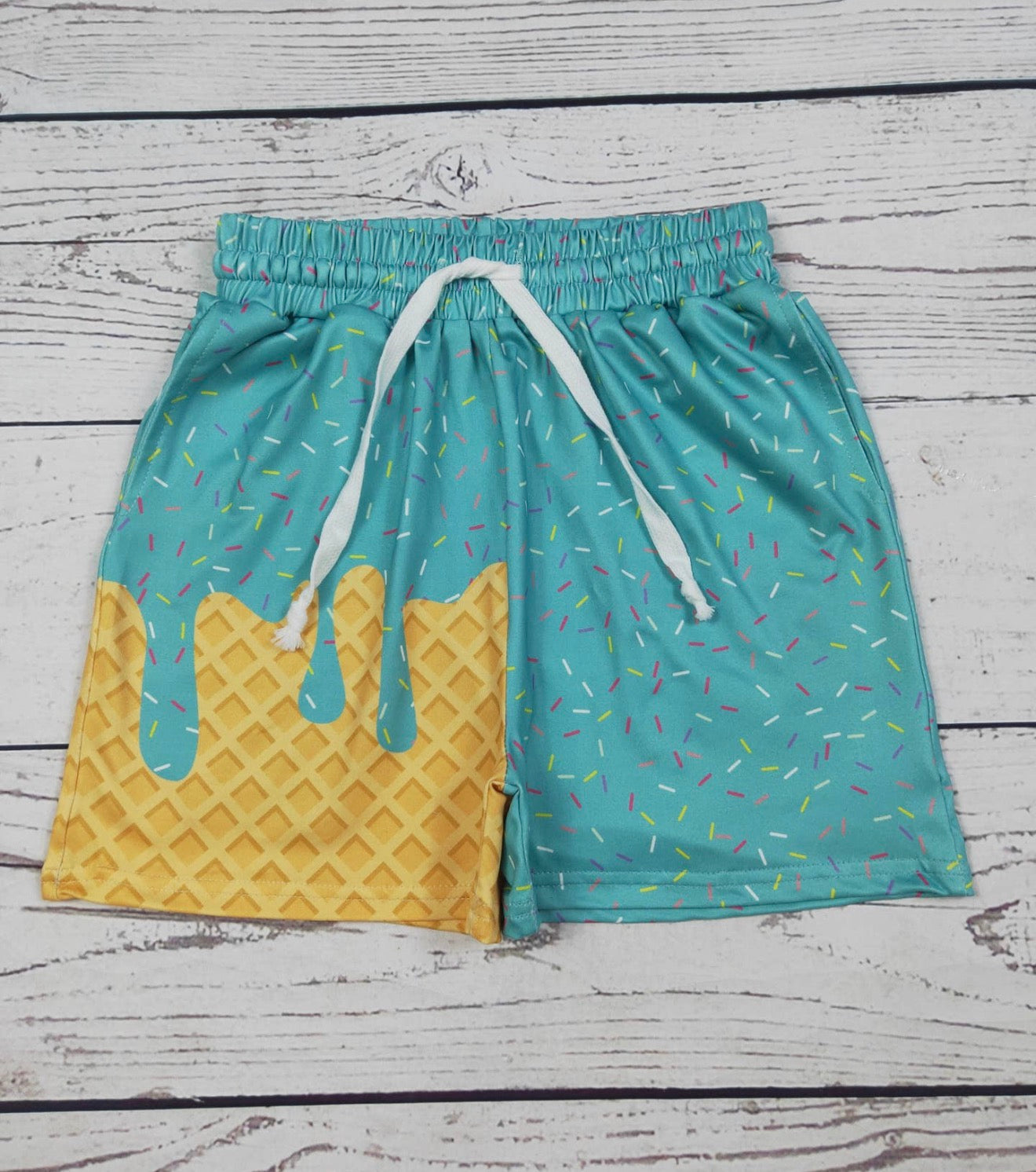 Boys baseball teal shorts