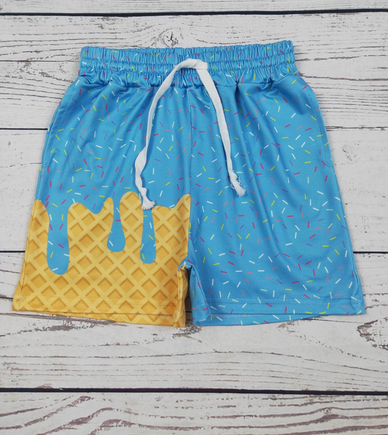 Boys light blue baseball shorts