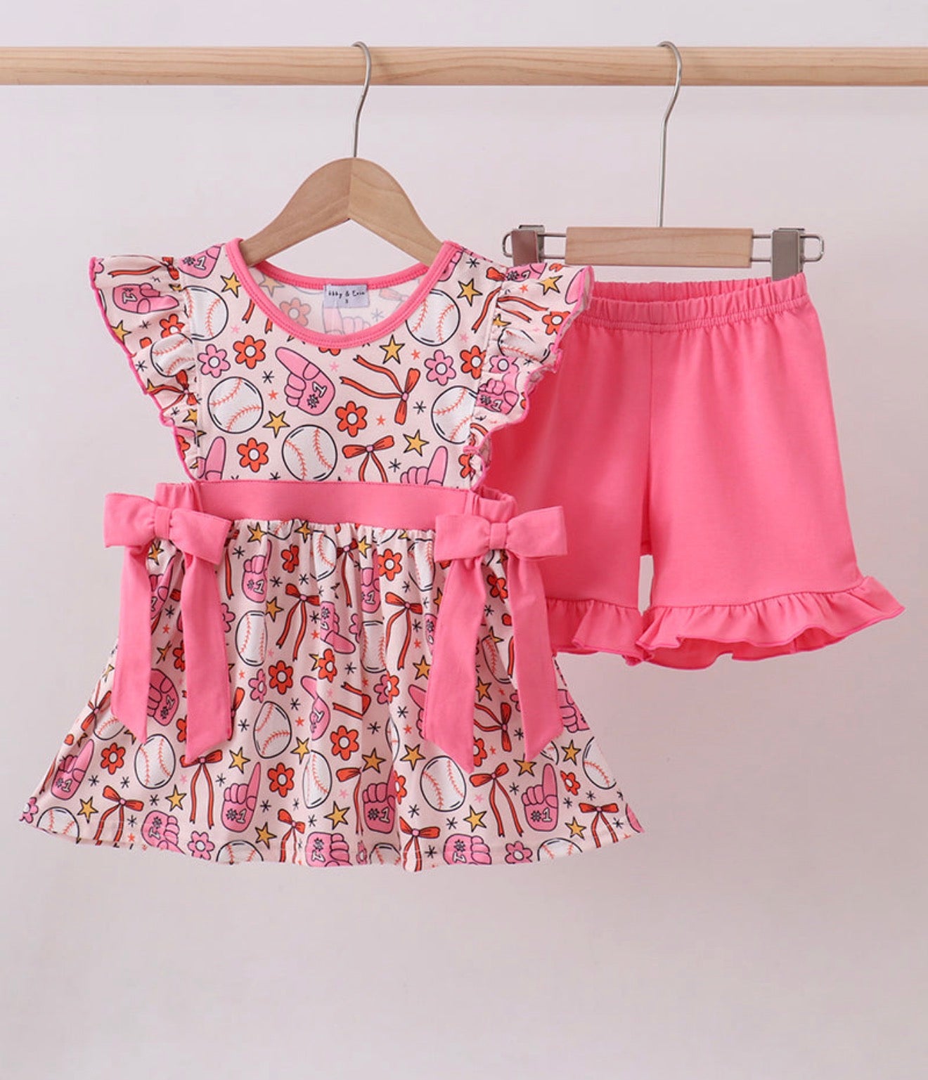 Girls baseball shorts set