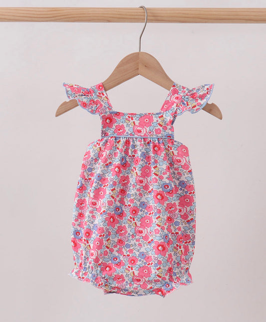 Girls pink floral bubble