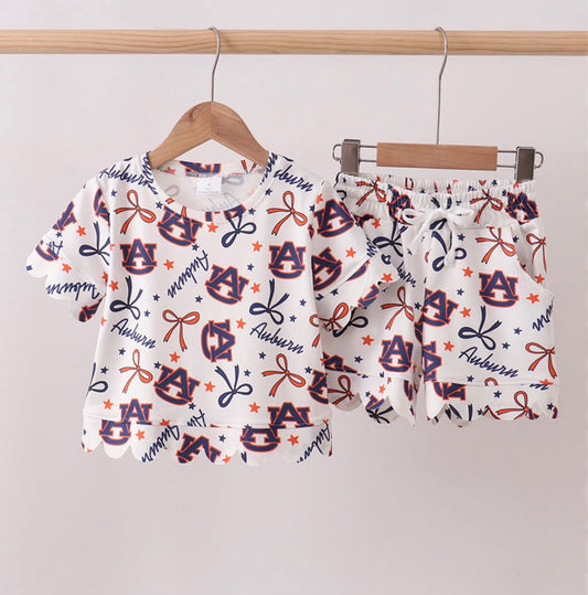 Girls Auburn shorts set