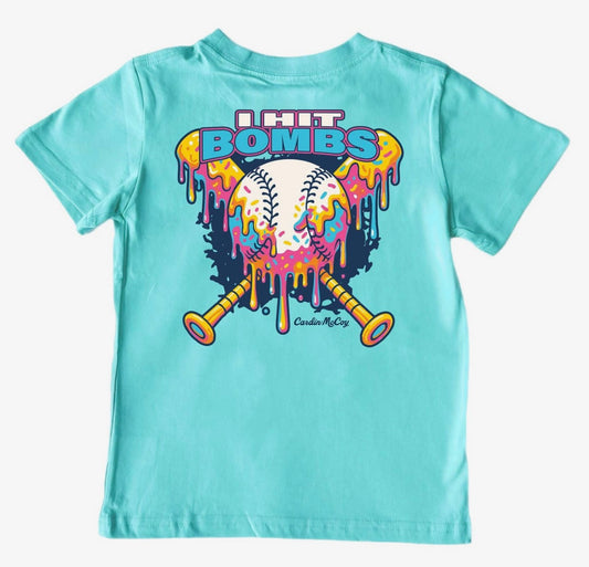 Boys bomb baseball tshirt