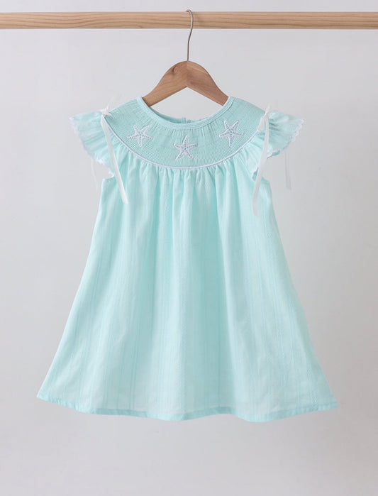 Girls smocked starfish dress